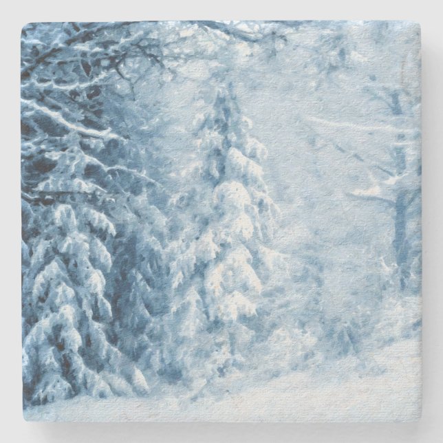 Whispers of Winter Stone Coaster (Front)