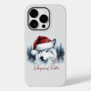 Whispers of Winter - Watercolor Wolf in Santa Hat Case-Mate iPhone 14 Pro Case