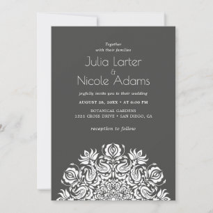 Whispers Swan Birds Lotus Flowers Mandala Wedding Invitation