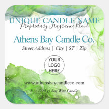 Whispy Alcohol Ink Candle Product Label