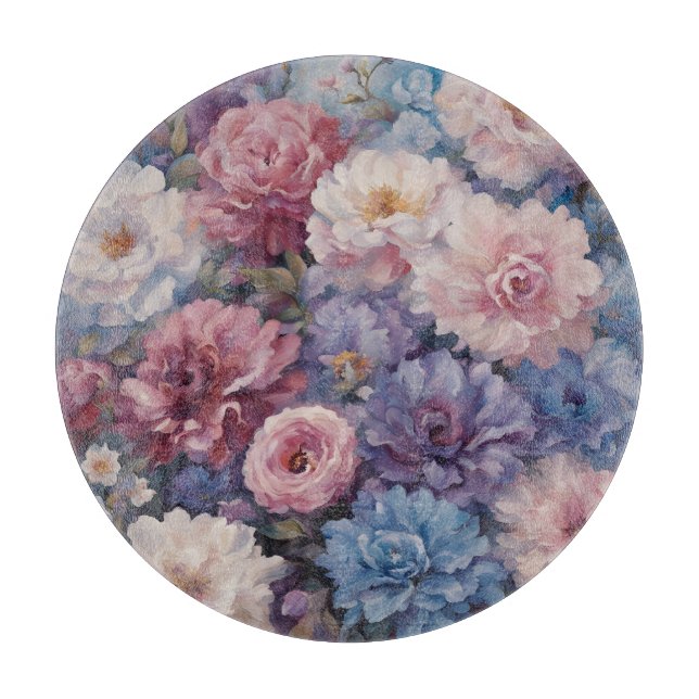 Whispy wildflower design cutting board (Front)