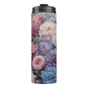 Whispy wildflower design thermal tumbler
