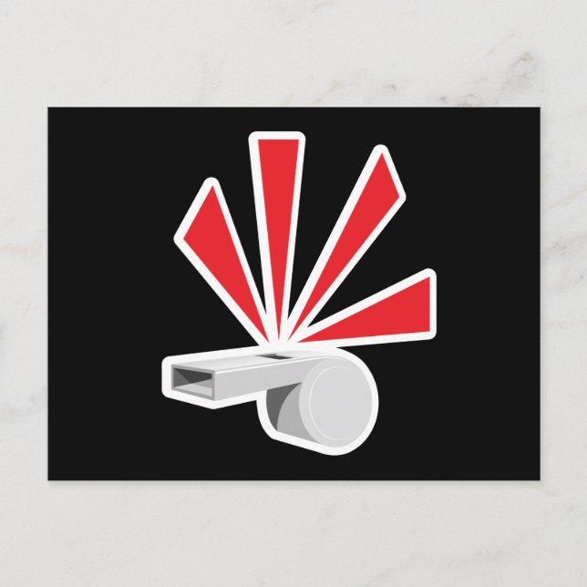 WHISTLE BLOWING CARTOON CAUSES ALERT WARNING   LIS POSTCARD (Front)