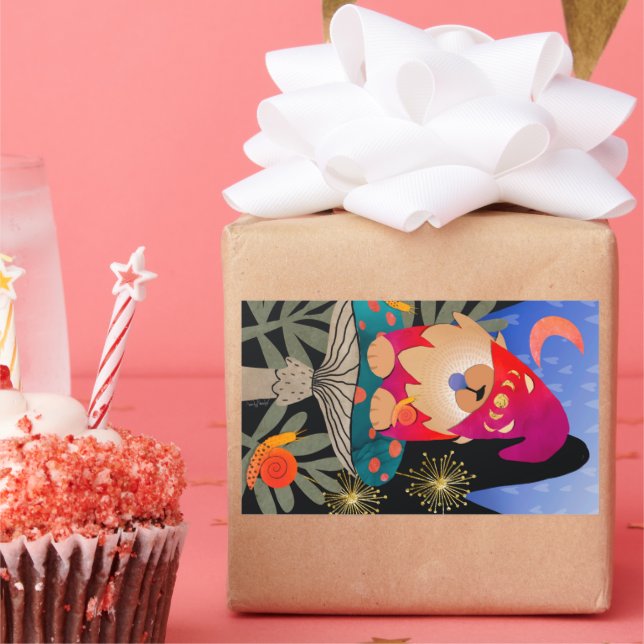 WHISTLEBRITCHES chow  large rectangle stickers (Party)