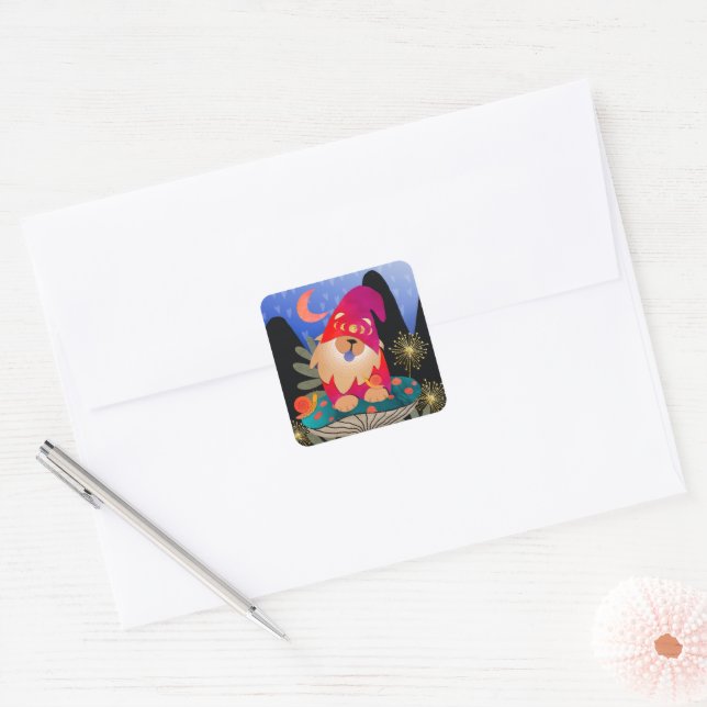 WHISTLEBRITCHES chow  square stickers (Envelope)