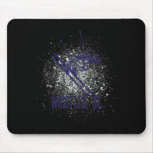 Whistler Bc Canada Downhill Ski Village Retro Desi Mouse Pad