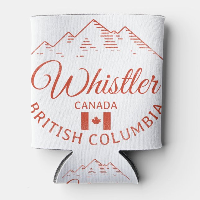 Whistler BC Canada Mountain Can Cooler (Front)