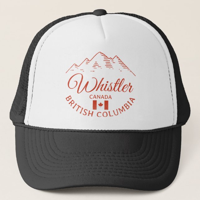 Whistler BC Canada Mountain Trucker Hat (Front)