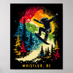 Whistler Bc Canada Snowboarder Snowboarding Resort Poster