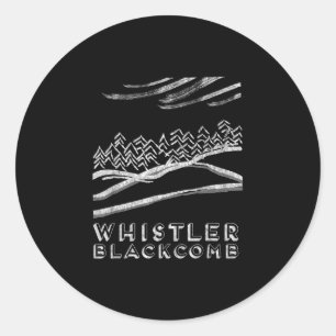 Whistler blackcomb bc skiing ski mountain vacation classic round sticker