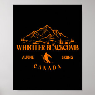 Whistler Blackcomb Canada Ski Resort Rocky Mountai Poster