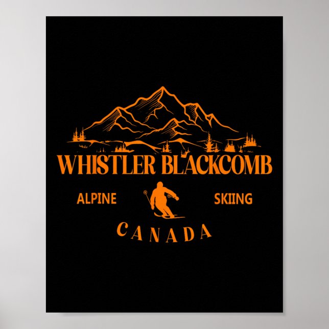 Whistler Blackcomb Canada Ski Resort Rocky Mountai Poster (Front)