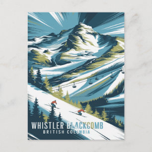 Whistler Blackcomb Mountain Skiing Postcard