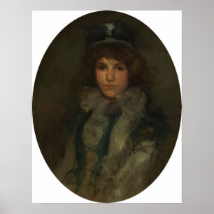 Whistler - Blue And Coral The Little Blue Bonnet Poster