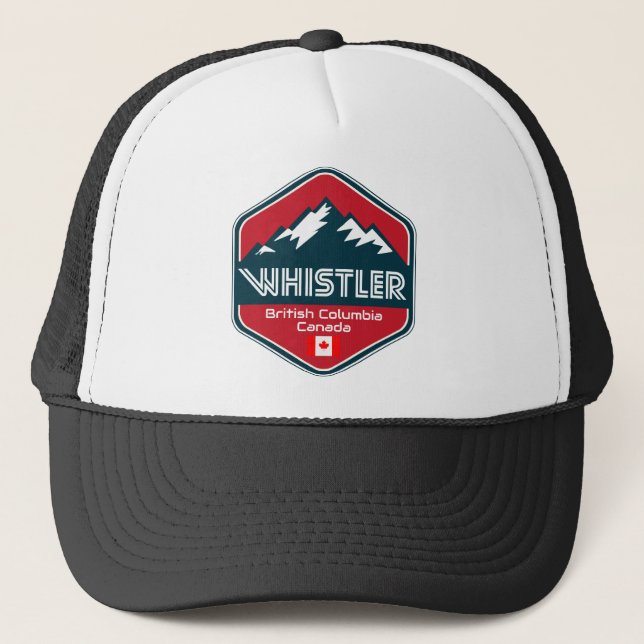 Whistler British Columbia Canada Design Trucker Hat (Front)