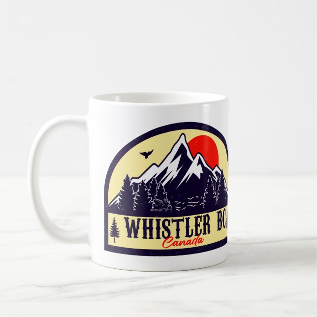 Whistler British Columbia Canada Minimalist Ski Coffee Mug (Left)