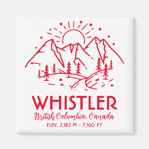 Whistler British Columbia Canada Minimalist Ski Magnet