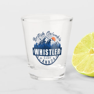 Whistler British Columbia Canada Minimalist Ski Shot Glass