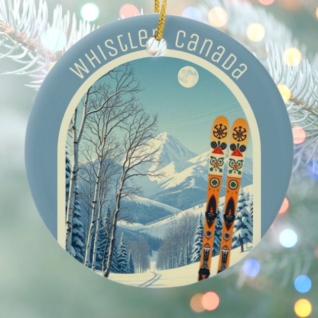 Whistler British Columbia Canada ski souvenir  Ceramic Ornament (Creator Uploaded)
