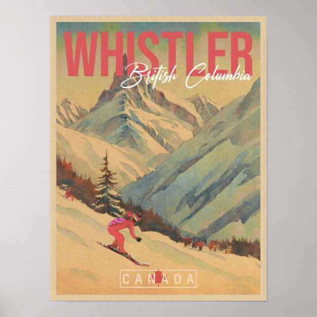 Whistler British Columbia Canada Vintage 1960s Poster (Front)