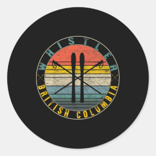 Whistler British Columbia Skiing Snowboarding Ski Classic Round Sticker