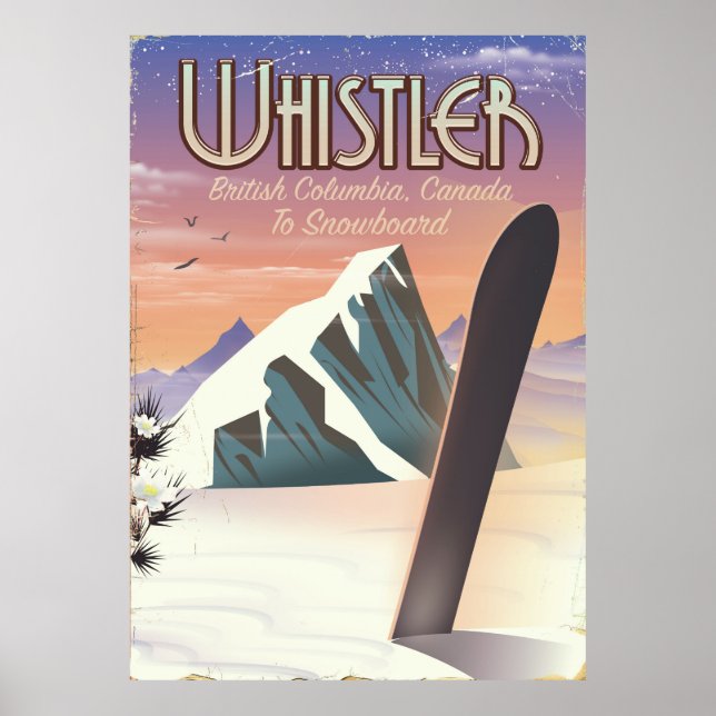 Whistler British Columbia snowboarding poster (Front)