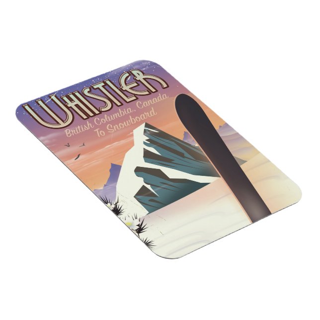 Whistler British Columbia snowboarding poster Magnet (Right Side)