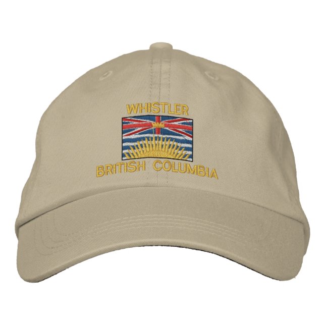 WHISTLER, BRITISH COLUMBIA with Flag Embroidered Hat (Front)