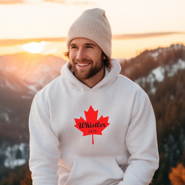 Whistler Canada 1975 Red Maple Leaf Colour Hoodie (Creator Uploaded)