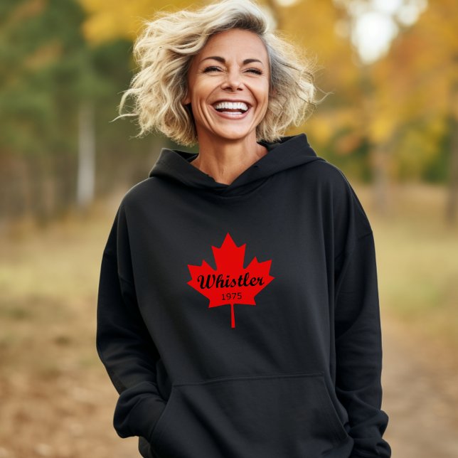 Whistler Canada 1975 Red Maple Leaf Colour Hoodie (Creator Uploaded)