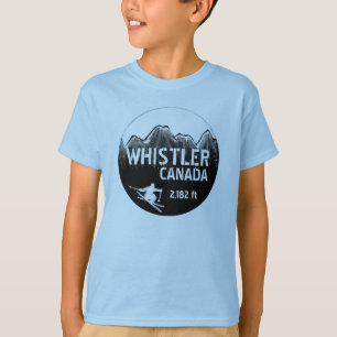 Whistler Canada blue ski art boys tee