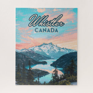 Whistler Canada British Columbia Ski Resort Retro Jigsaw Puzzle