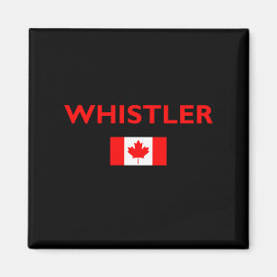 Whistler Canada Canadian Flag Dark Colour Magnet