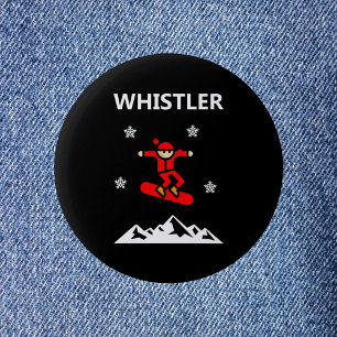Whistler Canada Flying Snowboarder Colour 6 Cm Round Badge