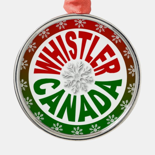 Whistler Canada red green ornament (Front)