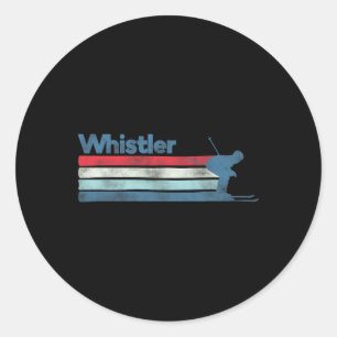 Whistler Canada Retro Ski Classic Round Sticker
