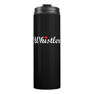 Whistler Canada Script Text Maple Leaf Dark Thermal Tumbler