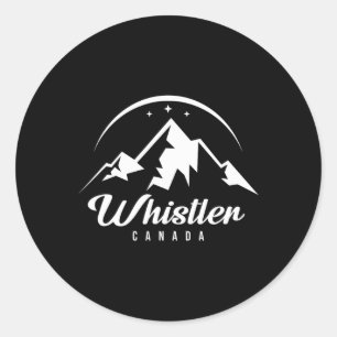 Whistler Canada Ski Resort Skiing Snowboarding Classic Round Sticker