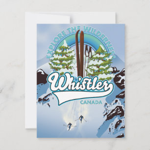 whistler Canada ski travel poster. Card