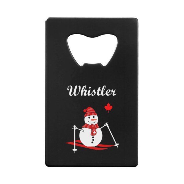 Whistler Canada Skiing Snowman and Red Maple Leaf (Front)