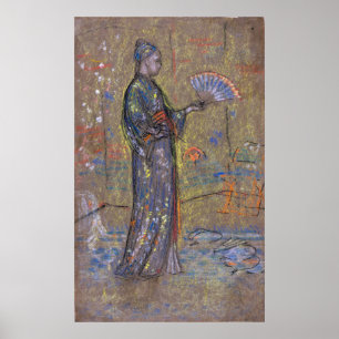 Whistler - Japanese Woman Painting A Fan Poster