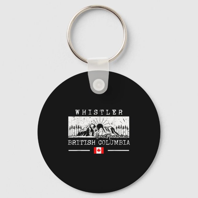 Whistler Mountain Canada Ski Resort Skiing British Key Ring (Front)