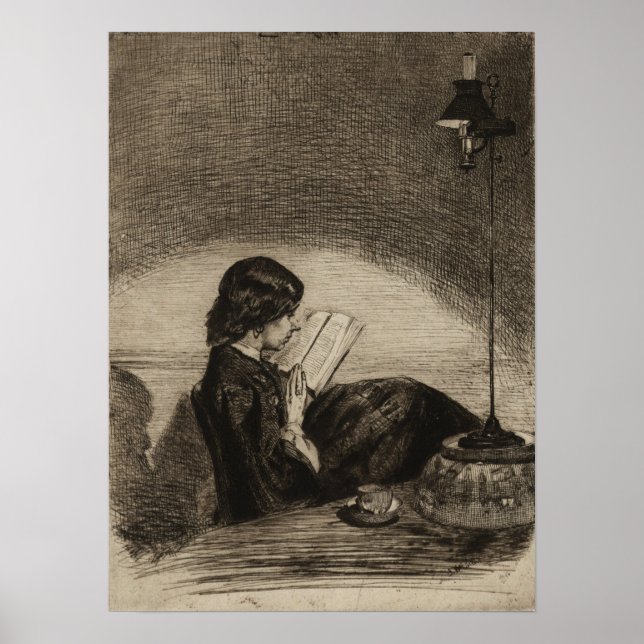 Whistler - Reading By Lamplight Poster (Front)