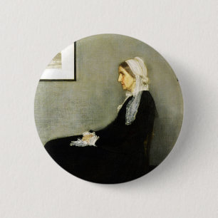 Whistler’s Mother by James Abbott McNeill Whistler 6 Cm Round Badge