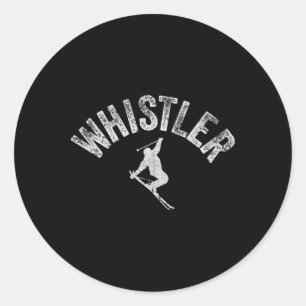 Whistler Ski And Snowboard Vintage Whistler Skier Classic Round Sticker