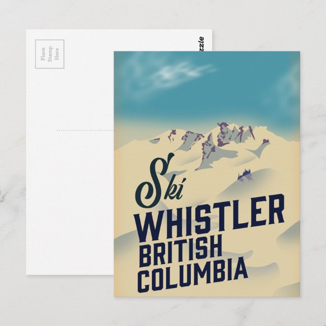 Whistler,Vancouver British Columbia ski poster Postcard (Front/Back)