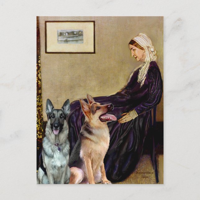 Whistlers Mother - Two German Shepherds Postcard (Front)