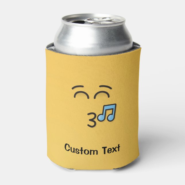 Whistling Face with Smiling Eyes Can Cooler (Can Front)