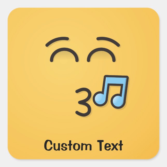 Whistling Face with Smiling Eyes Classic Round Sti Square Sticker (Front)