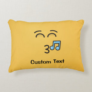 Whistling Face with Smiling Eyes Decorative Pillow
